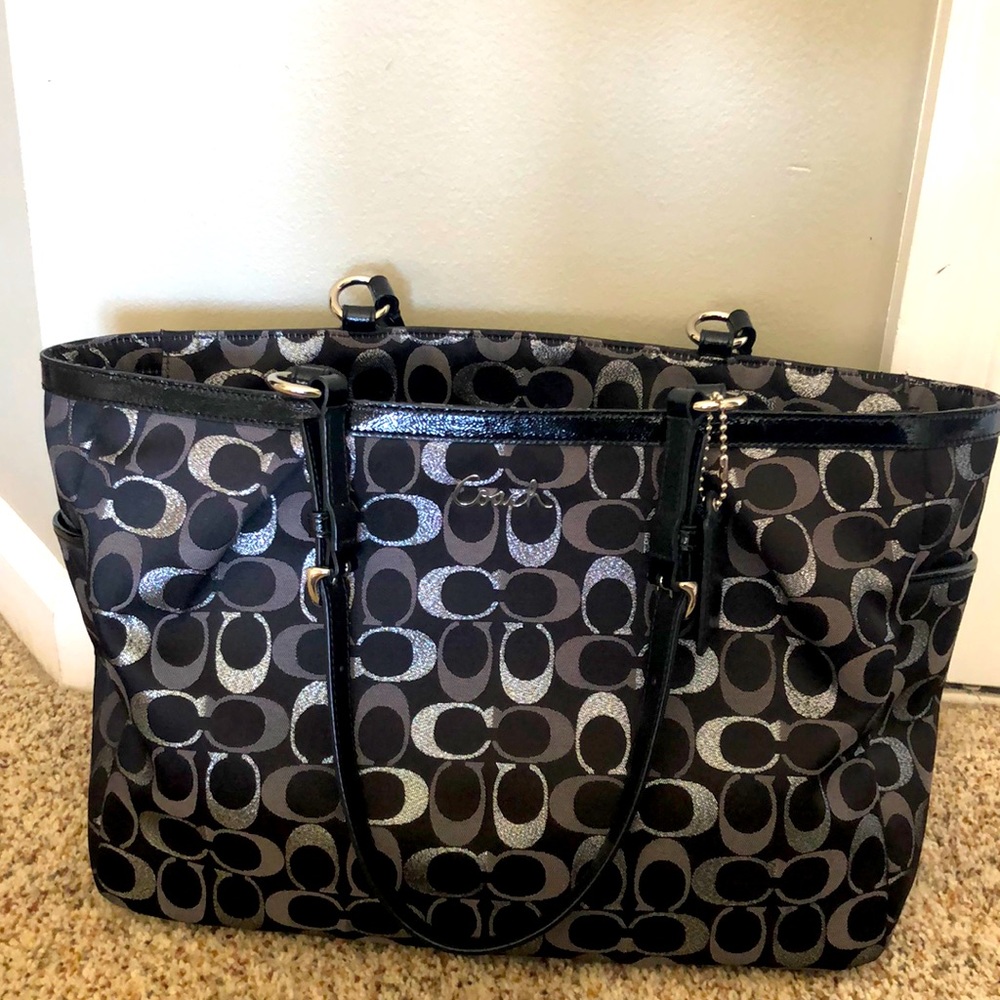 COACH - Black, grey, & silver handbag